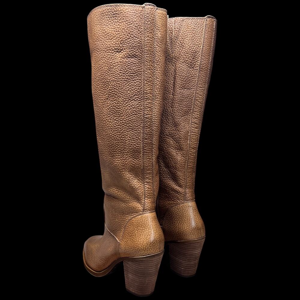 LUCKY BRAND Espositoh Women 8M Honey Pebbled Br own Leather Knee High Boots Ride - Picture 3 of 16